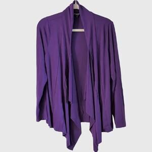 Urban Coco Purple Open Front Cardigan XL Draped Lightweight Workwear Layer
